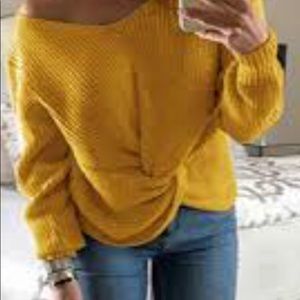 🆕.TEEN BELL V-Neck Twist Front Chunky Knit Sweater.. Women’s Size:3XL